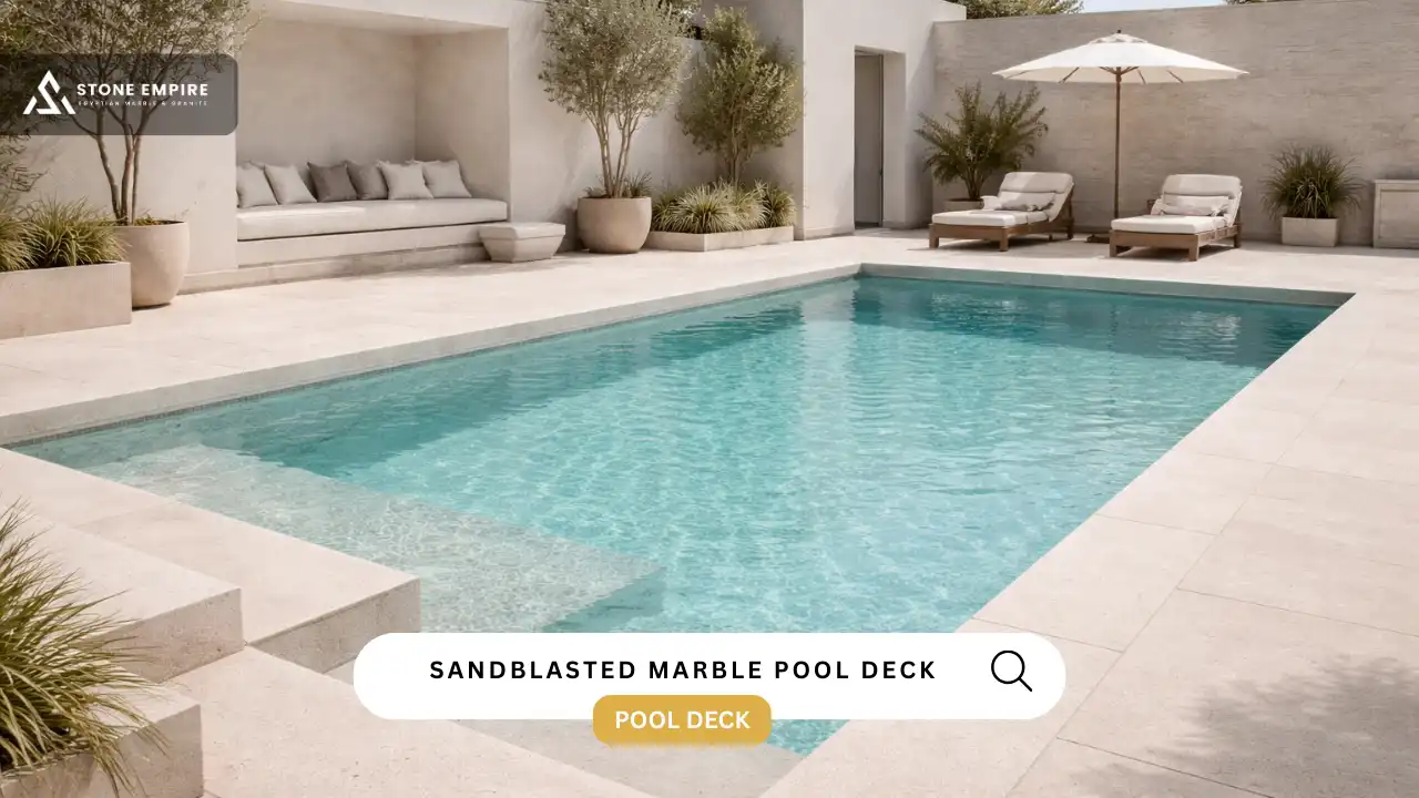 Sandblasted Marble Pool Deck